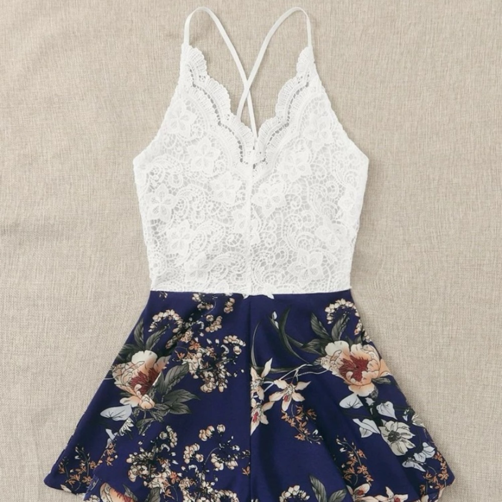 SHEIN backless romper